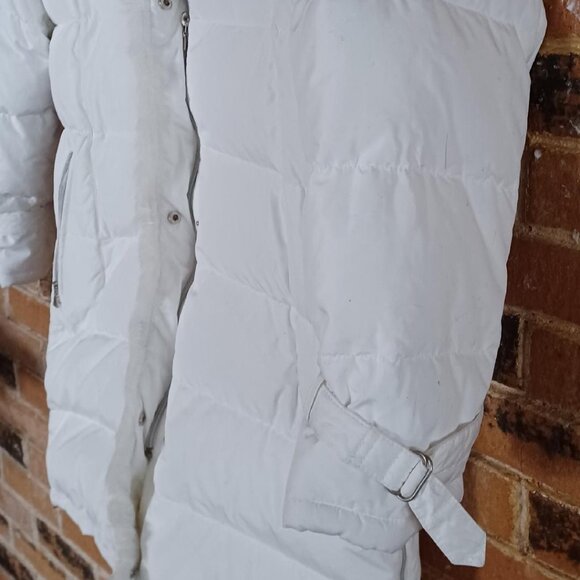 Utex Design White Down Puffer Coat w/ Fur Trim - Picture 4 of 8